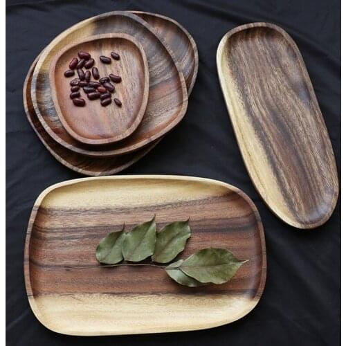 Dessert tray creative acacia wood irregular plate wood plate plate wood bread plate serving dishes sets