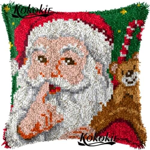 DIY dug embriodered mats latch hook rug Christmas cushion embroidery yarn handmade cross stitch kits embroidery needlework sets