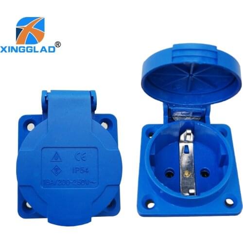 Electrical Power Female Socket EU European Waterproof IP54 Industrial AC Outlet Rewireable Plug Adaptor Connector 16A 250V