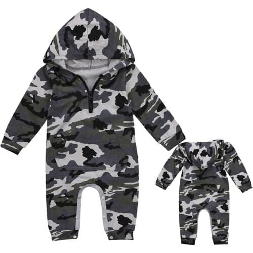 Emmababy Warm Clothes Outfit Toddler Boys Hoodies Warm Print Rompers Newborn Infant Baby Boy Romper Hooded Long Sleeve Jumpsuit