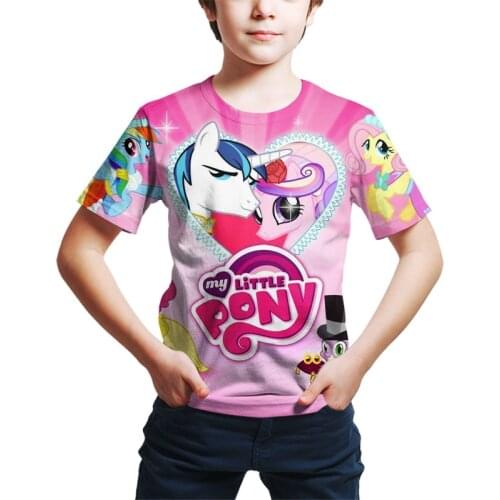 New 2021 Summer Baoli Children Clothing Little pony T-Shirt Kids Casual Sport 3D printing Girls boy Clothes
