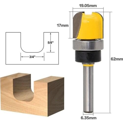 1PC 6.35mm Shank 1-1/8" Diameter Bowl & Tray Template Router Bit Wood Cutting Tool woodworking router bits