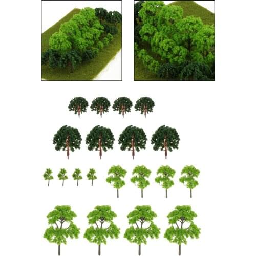 Artificial 20pcs Railway Trees Scenery Model Green Banyan Architecture Tree Miniature 1/100 Crafts Projects Landscape Decor