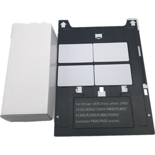 100X Blank White Inkjet Printable Club School Membership ID Card+1pcs Card Tray for Epson 1430/1400/1410/R800/R1800/P400 Printer