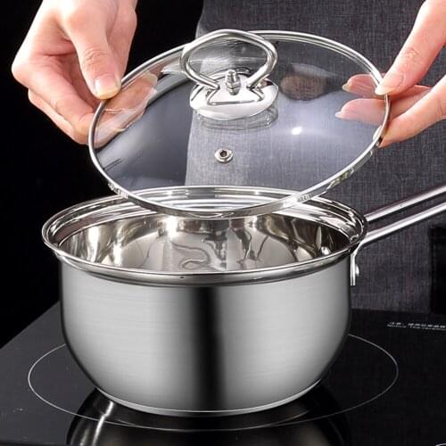 Non-stick Pot Stainless Steel Milk Pot Thickening Household Soup Pot Cooking Porridge Hot Milk Pot Induction Cooker Gas Stove