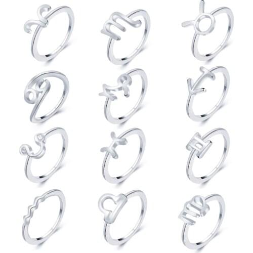 Retro Twelve Constellation Joint Ring 12 Pcs/Set for Women 2021 Jewlery