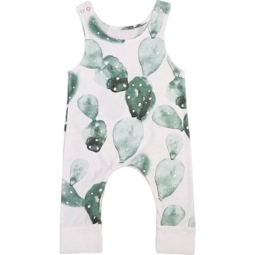 DHL 50pcs Newborn Infant Baby Girl Boy Cactus Romper Babygrow Sleeveless Summer Clothes Jumpsuit Playsuits