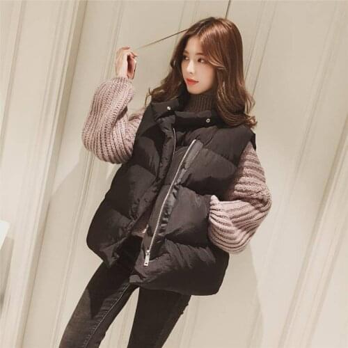 Jacket Vest Autumn Winter Cotton Vest Loose down Cotton-Padded Vest Womens Coat Chaleco Mujer