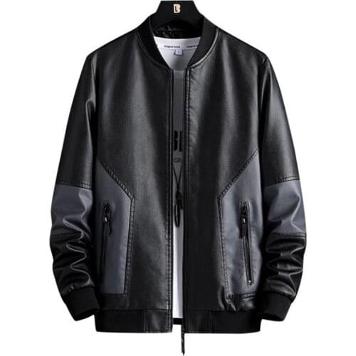 Men Faux Leather Jacket Motorcycle 5XL Mens Jackets Black Jaqueta De Couro Masculina Outwear Male PU Leather Coats Mens