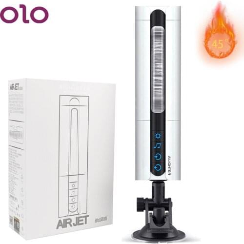 OLO Deep Throat Male Masturbators Intelligent Voice Heating Sucking Masturbation Cup Vibrator Oral Aircraft Cup Sex Toys for Man