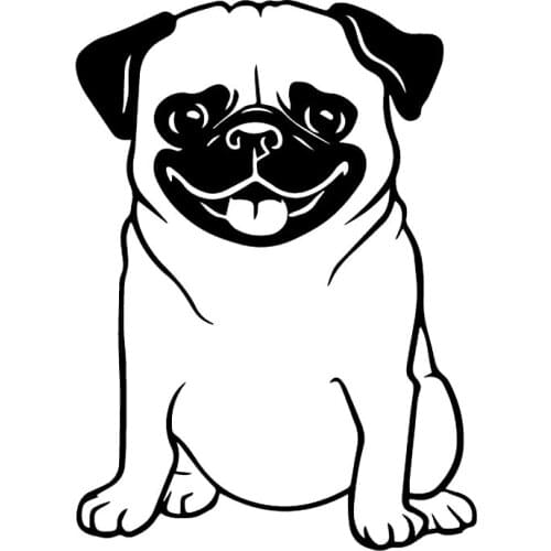 S51027 Various Sizes/Colors Car Stickers Vinyl Decal Pet Pug Motorcycle Decorative Accessories Creative Waterproof