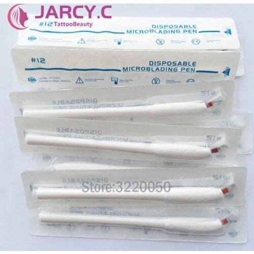 JARCY.C Wholesale 50pcs Sterilized Disposable Microblading Pen Manual Eyebrow Tattoo Tebori Pen Microblading Hand Tools for sale