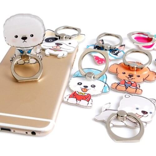 Lovely Dog Cartoon Puppy Universal Phone Holder Ring Mobile Phone Holder Stand Finger Phone Ring Holder suporte celular