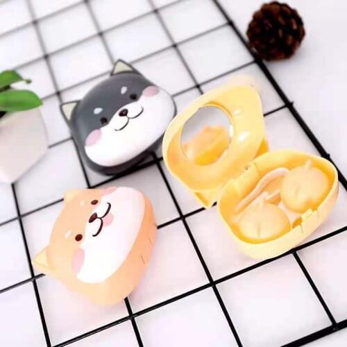 Cartoon Animation Grind Portable Mini Contact Lens Case for Kit Holder Storage Eye Care Container with Mirror Lenses Box