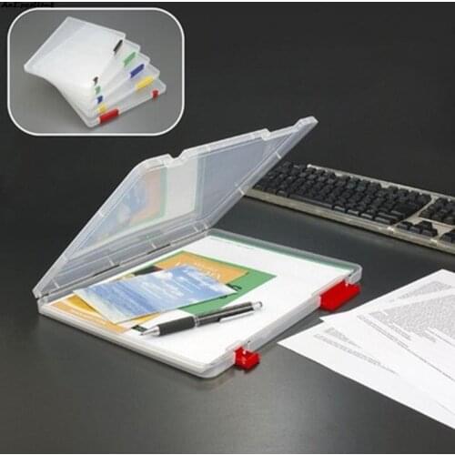 Portable A4 Paper Organizer Document Case Office Table Desk A4 File Holder Transparent Dustproof File Sorting Storage Box