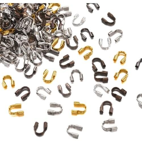 5000pc 5x4x1mm Brass Wire Guard Guardian Wire Protectors Loops DIY Jewelry Accessories Making Handicraft Supplies Mixed Color