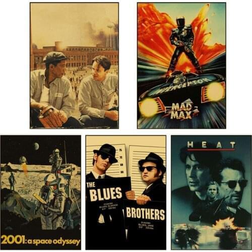 Old Movie Retro Poster Art Adornment Vintage Printed Living Room Decorative Painting Cafe Kraft Paper Posters Wall Stickers