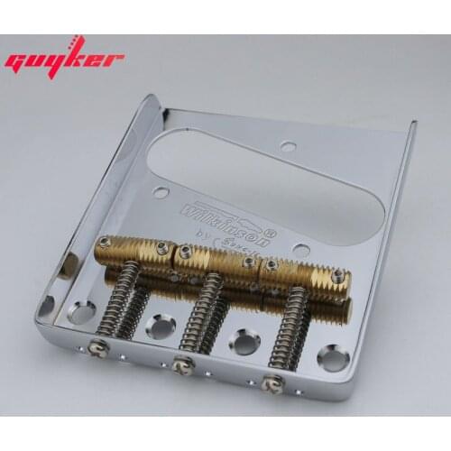 Wilkinson WTB Chrome TL Bridge Steel Base 10.8mm Brass Saddles Compensated Thread Saddles for TL guitar
