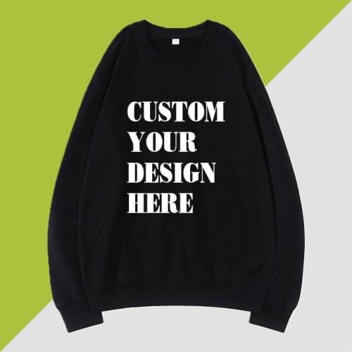 Custom Unisex Sweatshirts Print Funny Picture Logo DIY Men Women Casual Steetwear Male Tops Couples Lovers Solid Color Pullovers