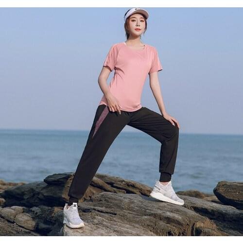 Womens fitness clothing breathable quick dry clothes running Yoga wear loose jogging sports clothing XXL size women 2 piece