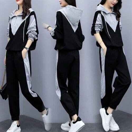 Tracksuit for women two 2 piece set outfits plus size large winter autumn top and pant 2pcs clothes