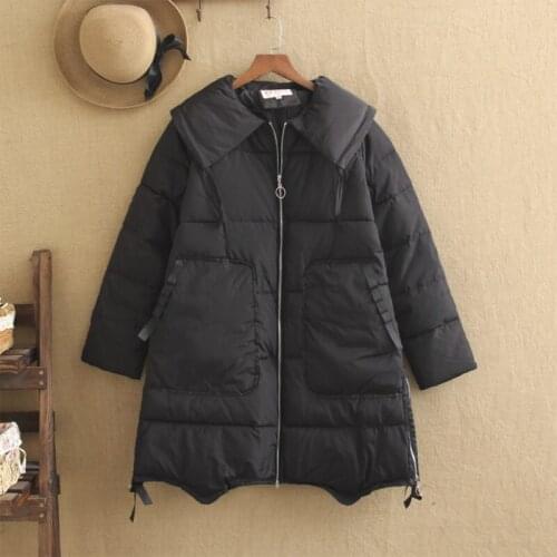 Plus size Coat For Fatwomen Winter Cotton Womens Loose New Princess Wind Lapel Thickened Mid-length 200Kg Cotton Jacket