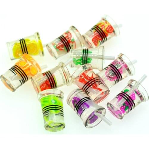 New Sale 10PCS 15X20mm Mixed 3D Fruit Juice Drinking Cups|3D Dollhouse Miniatures|DIY Hnad Crafting Miniatures