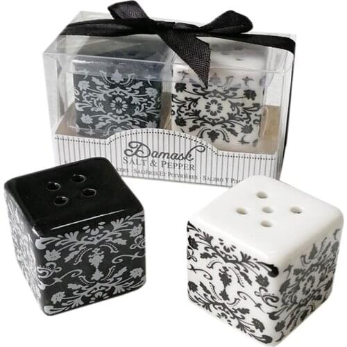 30pairs/lot (60pcs) Wedding return gifts for guest Souvenirs Damask Ceramic Salt and Pepper Shakers