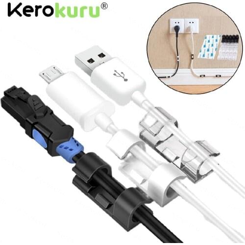 5/20PCS Cable Organizer Cable Management Desktop & Workstation Cord Holder ABS Wire Manager USB Charging Data Line Bobbin Winder