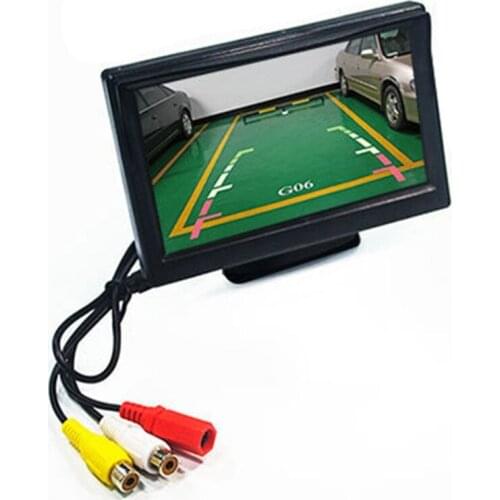 5 inch Car Reversing Monitor LCD High Definition Digital Screen 2 Way Video Input Auto Parking Reverse Rearview Display W91F
