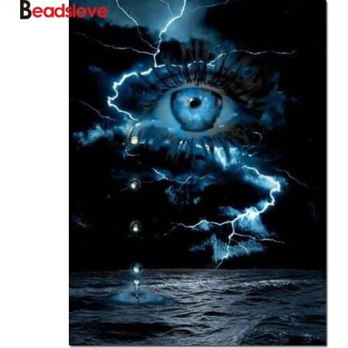 5D Diamond Painting Abstract natural landscape lightning eye Full Drill Diamond Embroidery Mosaic Rhinestones Art Handicraft S31