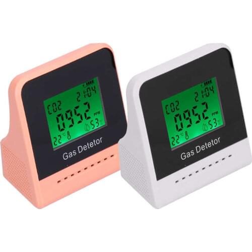 Gas Analyzer 400-5000ppm Air Quality Detector Temperature Humidity Monitor with Clock USB Charging Gas Analyzing Tools