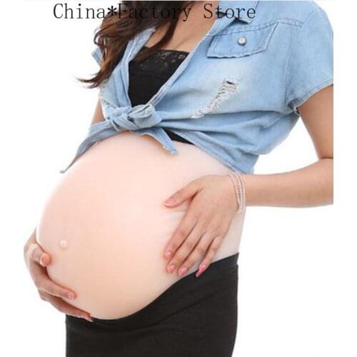 Free Shipping 8-10 4800g/pcs Twins Month Belly Silicone Invisible and Adnesive Fake Belly False Pregnancy Tummy Cosplay Belly