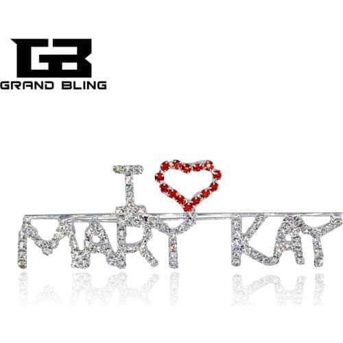 Blingbling Mary Kay Theme Brooch Jewelry&Gift "I LOVE MARY KAY" Word Pin