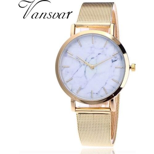 Vansvar Gold Sliver Mesh Stainless Steel Watches Women Top Brand Luxury Casual Clock Ladies Wrist Watch Relogio Feminino Gift