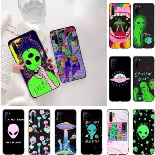 Aesthetics Cute alien space Phone Case For Huawei Mate 10 20 Lite Pro Nova 5t Honor 8a 8x 9x 20 10 10i