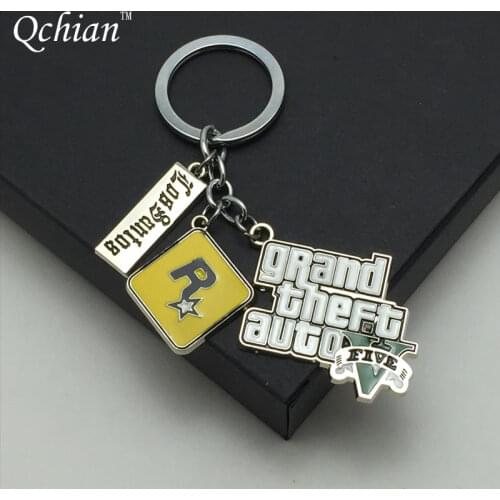 Top Action Adventure Games Grand Theft Auto V GTA5 Alloy Logo Decorative Pendant Beautiful Gift Keychain