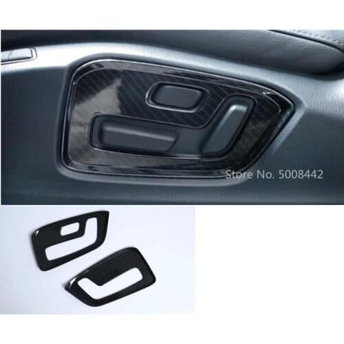 For Mazda CX-5 CX5 2017 2018 2019 2020 Car Sticker Cover Detector Seat Carbon Fibre Adjustment Knob Button Switch Trim 2pcs