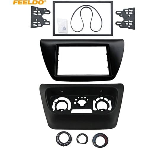 FEELDO Car Radio 2DIN Fascia Frame Panel for Mitsubishi Lancer IX Stereo Dash Kit DVD Frame+Center AC Control Part #HQ6127