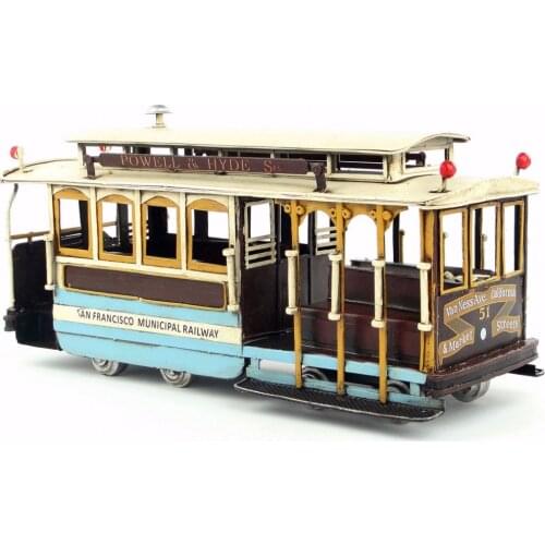 Antique handicraft San Francisco tram model decoration home furnishings crafts for home/pub/cafe decoration or birthday gift