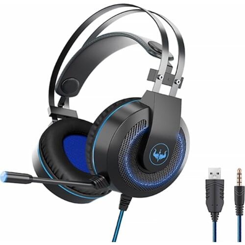 Gaming Headset Headphones With Microphone For PC Computer GT65For Xbox One Professional Gamer Earphone Surround Sound RGB Light
