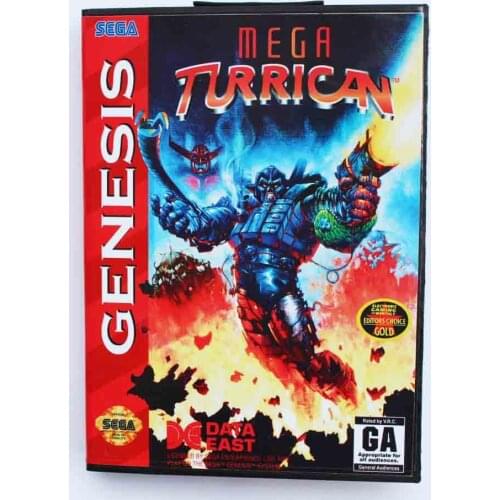 Mega Turrican Game Cartridge 16 bit MD Game Card With Retail Box For Sega Mega Drive For Genesis