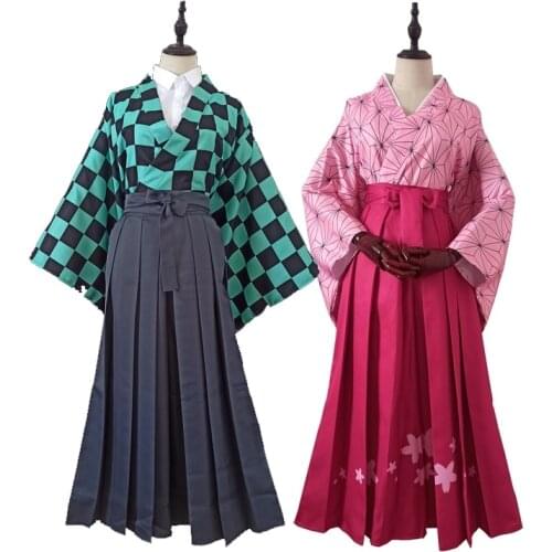 Anime Demon Slayer Kimetsu No Yaiba Cosplay Nezuko Tanjirou Tsuyuri Kanawo Kanroji Mitsuri Cosplay Kimono Costumes