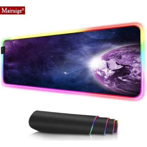Mousepad RGB Universe Starfield Fog Space Nebula Large Mouse Pad LED Computer Mat DIY Custom 90X30cm, Counter Strike Pad