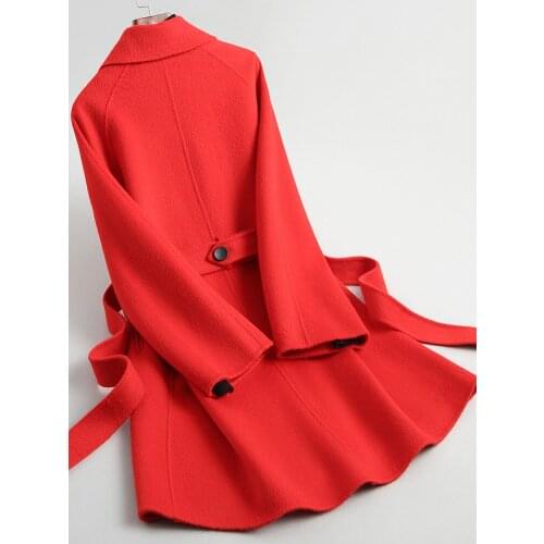 Red Wool Coat Spring Female Elegant Coats and Jackets Women Double-sided 2020 New Casaco Feminino KQN20202-2 Pph472