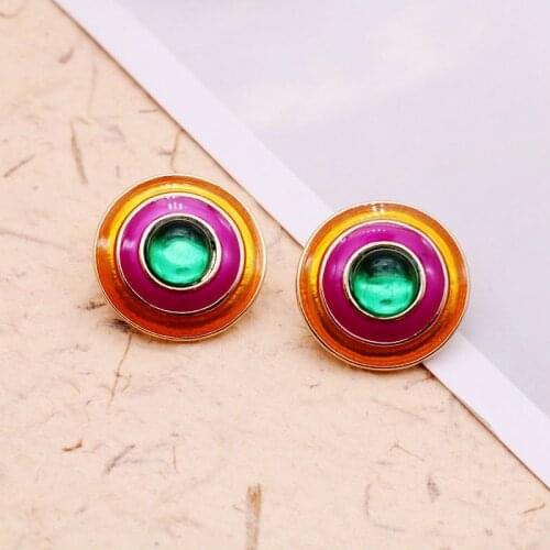 Round-Colorful Earring Clip For No-Ear-Holes Vintage