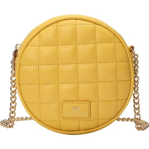 Square Plaid Chain Womens Crossbody Bags Thick chain Handbag Female Designer Round Shoulder Messenger Bag High Quality Tote
