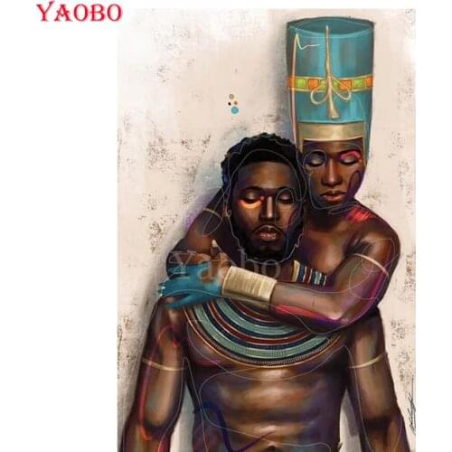 New arrival 5D Diamond Painting African woman and man Full Square Round Drill Diamond Embroidery Sale Mosaic Home Decor