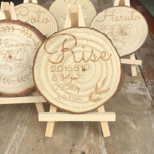 The Newborn Baby souvenir date weight height information Birthday 100 days Baby Shower souvenir wood stand newborn gifts