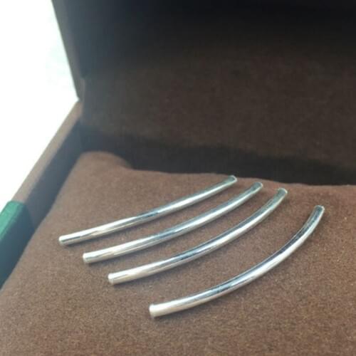 " Fake One Penalty Ten " 1.5*30MM 16Pcs/6G/Pack 925 Sterling Silver Jewelry Bend Spacer Beads Jewelry Findings Accessories